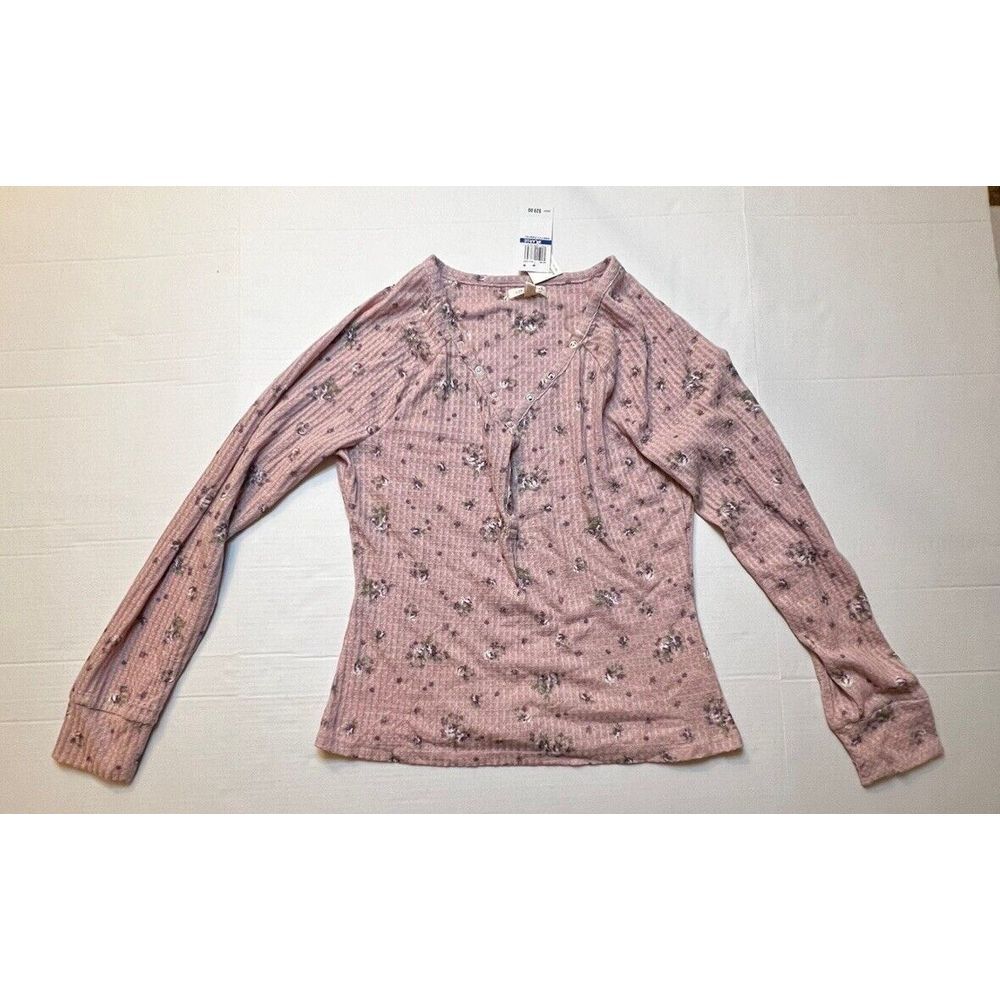 Women's Ultra Flirt Pink Long‎ Sleeve Top - Size XL Floral Print